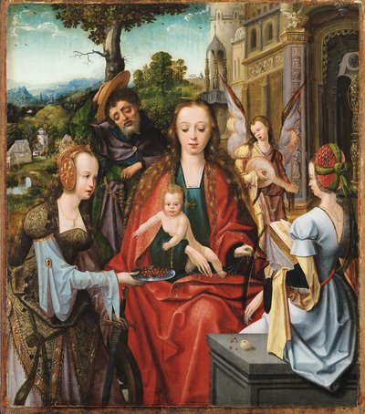 The Holy Family with Two Saints by Maestro de la Adoración